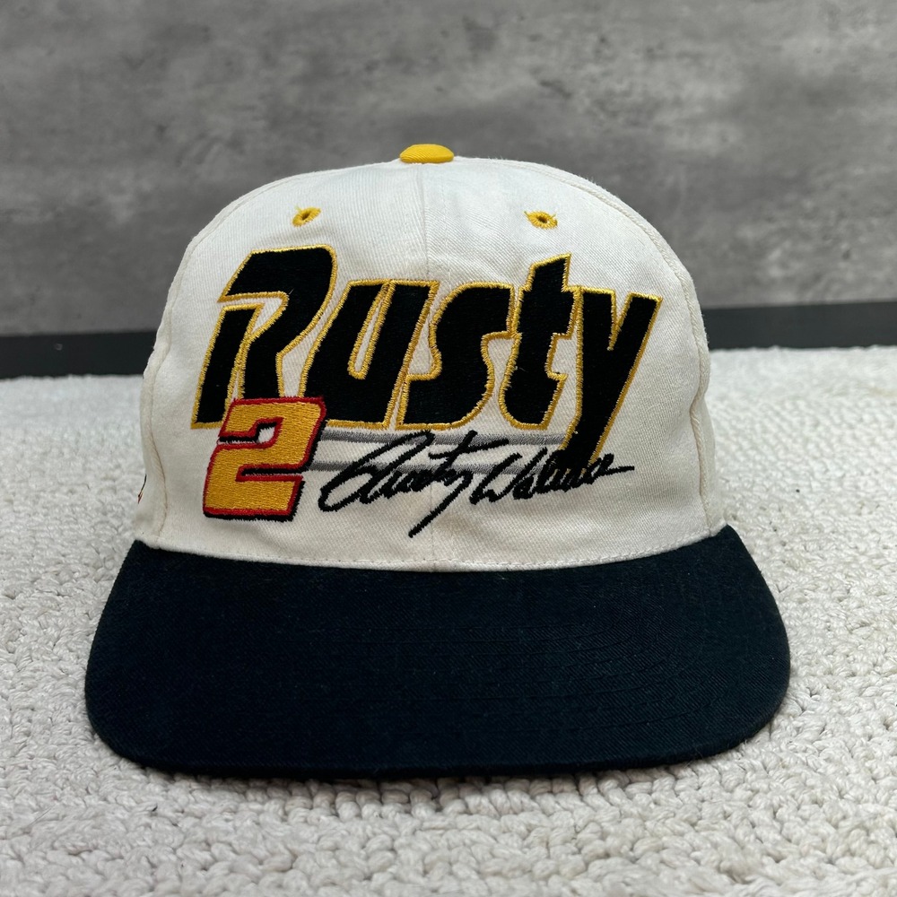 90s Vintage Nascar Miller Lite Racing Rusty Wallace Snapback Hat OSFA Embroider